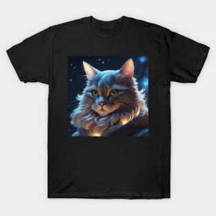 Curious Domestic Cat Poses for Portrait T-Shirt